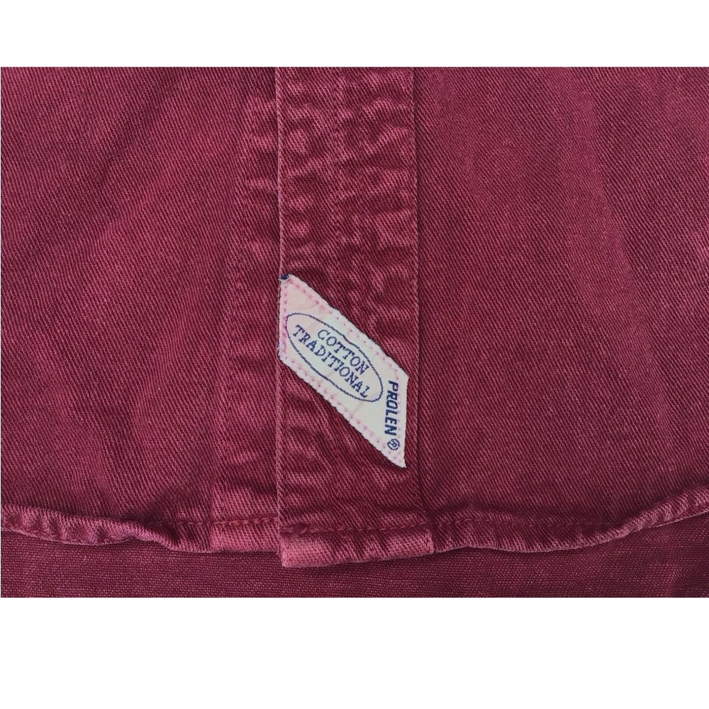 Prolen Men’s XL Red Cotton Denim Vest Sleeveless Frayed 90s Grunge Vintage Retro - Picture 13 of 16